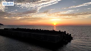 【その他】海 夕景 空撮４