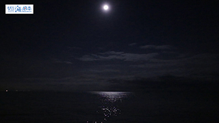 【漁港】富山県 魚津漁港 月明りと海